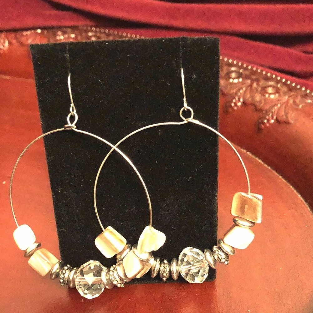 Silvertone Georgeous Hoop Earrings